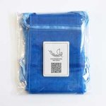 画像1: フィリピン製オーガンジーポーチ（M)90ｘ120ｍｍ10枚入り-ブルー (1)