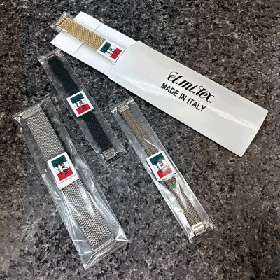 画像1: イタリア製エルミテックス伸縮時計バンド CB-12コンビカラー　12mm幅