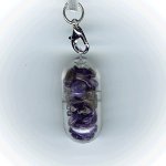 画像2: 02(恋人募集・Meet Sweetheart)；アメジスト・AMETHYST／天然石お願いカプセルストラップ：日本製・JapanMade (2)