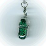 画像2: 10(病魔退散・Best Health)；マラカイト・MALACHITE／天然石お願いカプセルストラップ：日本製・JapanMade (2)