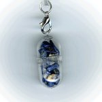 画像2: 18(運気ＵＰ・Bingo Hunch)；ラピスラズリ・LAPIS LAZULI／天然石お願いカプセルストラップ：日本製・JapanMade (2)