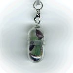 画像2: 27(集中力ＵＰ・Concentration)；フローライト・FLUORITE／天然石お願いカプセルストラップ：日本製・JapanMade (2)