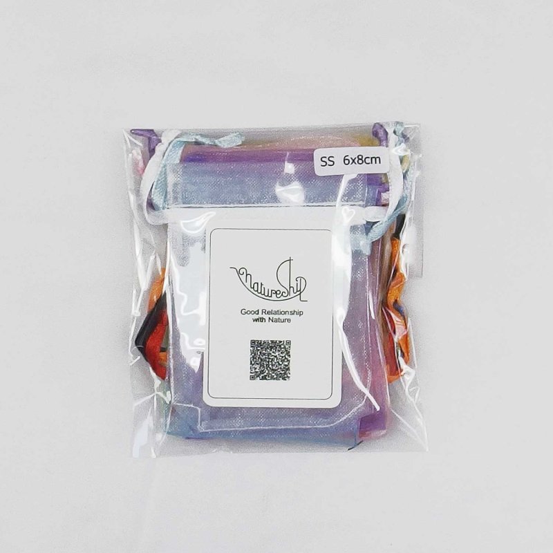 画像1: フィリピン製オーガンジーポーチ（SS)60ｘ80ｍｍ10枚入り-10色セット (1)