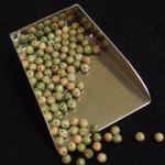 画像2: ユナカイト/丸玉片穴4mmφ2個セット(サイズペアリング済) (2)