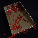 画像2: サンゴ（染色/赤）/丸玉片穴3mmφ2個セット(サイズペアリング済) (2)