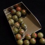 画像2: ユナカイト/丸玉片穴10mmφ2個セット(サイズペアリング済) (2)