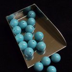 画像2: 合成ターコイス/丸玉片穴10mmφ2個セット(サイズペアリング済) (2)