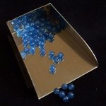画像2: ブルーカルセドニー(染色)/丸玉片穴4mmφ2個セット(サイズペアリング済) (2)