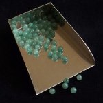 画像2: グリーンアベンチュリン/丸玉片穴4.5mmφ2個セット(サイズペアリング済) (2)