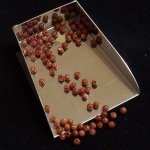 画像2: ゴールドストーン(茶)/丸玉片穴3mmφ2個セット(サイズペアリング済) (2)