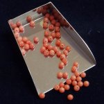画像2: サンゴ（染色/ピンク）/丸玉片穴4mmφ2個セット(サイズペアリング済) (2)
