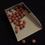 画像2: ゴールドストーン(茶)/丸玉片穴6mmφ2個セット(サイズペアリング済) (2)