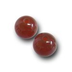 画像1: カーネリアン/丸玉片穴5mmφ2個セット(サイズペアリング済) (1)