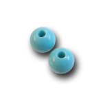 画像1: 合成ターコイス/丸玉片穴3mmφ2個セット(サイズペアリング済) (1)