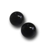画像1: オニキス(黒)/丸玉片穴4.5mmφ2個セット(サイズペアリング済) (1)