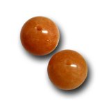 画像1: レッドアベンチュリン/丸玉片穴6mmφ2個セット(サイズペアリング済) (1)