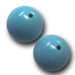 画像1: 合成ターコイス/丸玉片穴10mmφ2個セット(サイズペアリング済) (1)