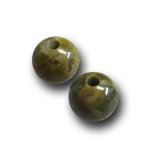 画像1: ユナカイト/丸玉片穴4mmφ2個セット(サイズペアリング済) (1)
