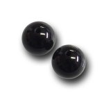画像1: オニキス(黒)/丸玉片穴5.5mmφ2個セット(サイズペアリング済) (1)