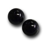 画像1: オニキス(黒)/丸玉片穴6mmφ2個セット(サイズペアリング済) (1)