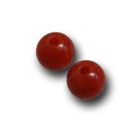 画像1: サンゴ（ねり）/丸玉片穴4mmφ2個セット(サイズペアリング済) (1)