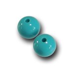 画像1: 合成ターコイス/丸玉片穴5mmφ2個セット(サイズペアリング済) (1)