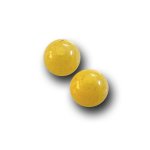 画像1: アラゴナイト/丸玉片穴3mmφ2個セット(サイズペアリング済) (1)