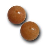 画像1: レッドアベンチュリン/丸玉片穴8mmφ2個セット(サイズペアリング済) (1)