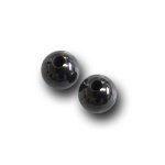 画像1: ヘマタイト/丸玉片穴3mmφ2個セット(サイズペアリング済) (1)