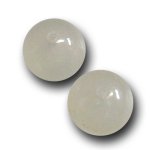 画像1: ホワイトカルセドニー/丸玉片穴8mmφ2個セット(サイズペアリング済) (1)