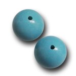 画像1: 合成ターコイス/丸玉片穴7.5mmφ2個セット(サイズペアリング済) (1)