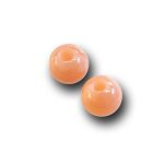 画像1: 天然サンゴ/丸玉片穴3mmφ2個セット(サイズペアリング済) (1)