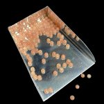 画像2: サーモンピンクカルセドニー(染色)/丸玉片穴3mmφ2個セット(サイズペアリング済) (2)