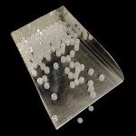 画像2: ライトグレーカルセドニー/丸玉片穴3mmφ2個セット(サイズペアリング済) (2)