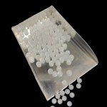 画像2: ライトグレーカルセドニー/丸玉片穴4mmφ2個セット(サイズペアリング済) (2)