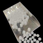 画像2: ライトグレーカルセドニー/丸玉片穴5mmφ2個セット(サイズペアリング済) (2)