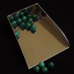 画像2: マラカイト/丸玉片穴6mmφ2個セット(サイズペアリング済) (2)