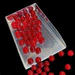 画像2: レッドカルセドニー(染色)/丸玉片穴6mmφ2個セット(サイズペアリング済) (2)