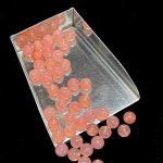 画像2: ローズピンクカルセドニー(染色)/丸玉片穴6mmφ2個セット(サイズペアリング済) (2)