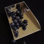 画像2: ゴールドストーン(紫)/丸玉片穴8mmφ2個セット(サイズペアリング済) (2)