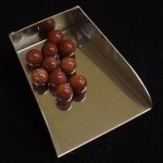 画像2: ゴールドストーン(茶)/丸玉片穴8mmφ2個セット(サイズペアリング済) (2)