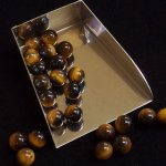 画像2: タイガーアイ/丸玉片穴8mmφ2個セット(サイズペアリング済) (2)