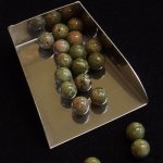 画像2: ユナカイト/丸玉片穴8mmφ2個セット(サイズペアリング済) (2)