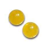 画像1: イエローカルセドニー(染色)/丸玉片穴5mmφ2個セット(サイズペアリング済) (1)