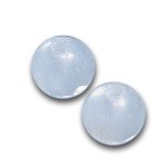 画像1: ライトグレーカルセドニー/丸玉片穴5mmφ2個セット(サイズペアリング済) (1)