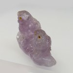 画像4: 天然石アメジスト彫刻/幸せを呼ぶ-フクロウ親子/w90mm (4)