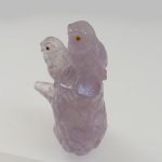画像4: 天然石アメジスト彫刻/幸せを呼ぶ-フクロウ兄弟/h70mm (4)