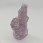 画像3: 天然石アメジスト彫刻/幸せを呼ぶ-フクロウ兄弟/h70mm (3)