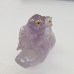 画像3: 天然石アメジスト彫刻/幸せを呼ぶ-フクロウ親子/w90mm (3)
