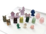 画像5: 天然石アメジスト彫刻/幸せを呼ぶ-フクロウ兄弟/h70mm (5)